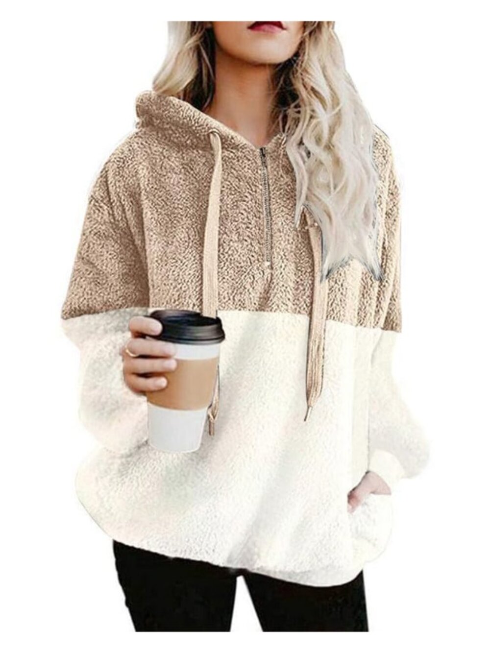 Fuzzy Fleece Sherpa Hoodie Pullover Sweatshirt Oversized